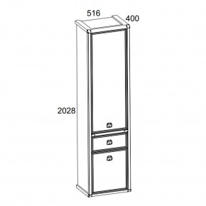 Шкаф 2D1S, MAGELLAN, цвет Сосна винтаж в Магнитогорске - magnitogorsk.ok-mebel.com | фото 2