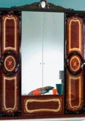 Шкаф 4-х дверный с зеркалами (01.144) Роза (могано) в Магнитогорске - magnitogorsk.ok-mebel.com | фото