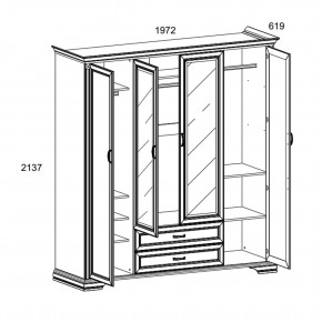 Шкаф 4D2S Z , MONAKO, цвет Сосна винтаж в Магнитогорске - magnitogorsk.ok-mebel.com | фото