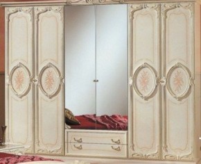 Шкаф 6-и дверный с зеркалами (01.146) Роза (беж) в Магнитогорске - magnitogorsk.ok-mebel.com | фото