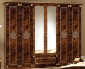 Шкаф 6-и дверный с зеркалами (02.146) Рома (орех) в Магнитогорске - magnitogorsk.ok-mebel.com | фото
