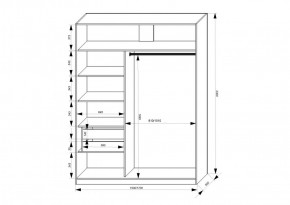 Шкаф-купе 1500 серии NEW CLASSIC K3+K3+B2+PL1 (2 ящика+1 штанга) профиль «Капучино» в Магнитогорске - magnitogorsk.ok-mebel.com | фото 3