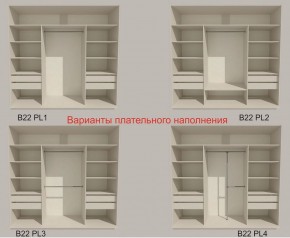 Шкаф-купе 2400 серии SOFT D7+D3+D3+B22+PL4 (по 2 ящика лев/прав+2штанги) профиль «Капучино» в Магнитогорске - magnitogorsk.ok-mebel.com | фото 6