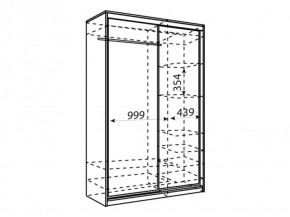 Шкаф-купе Рене 1500 вариант 3 (ЛДСП/Зеркало) в Магнитогорске - magnitogorsk.ok-mebel.com | фото 2