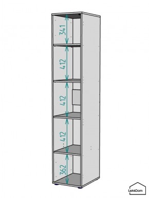 Шкаф Linnea MHR-1-2 2050х400х510 (Графит-М 11.1.25) в Магнитогорске - magnitogorsk.ok-mebel.com | фото 3