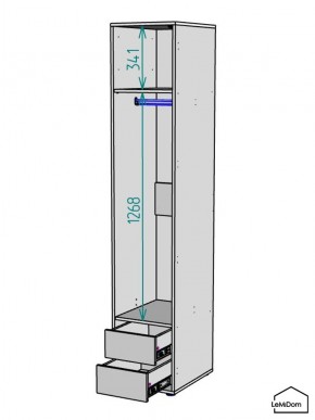Шкаф Linnea MHR-1-3 2050х400х510 (Белый-М 11.1.2) в Магнитогорске - magnitogorsk.ok-mebel.com | фото 3