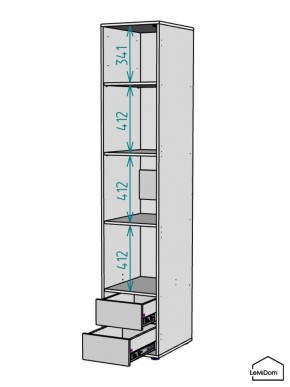 Шкаф Linnea MHR-1-4 2050х400х510 (Графит-М 11.1.25) в Магнитогорске - magnitogorsk.ok-mebel.com | фото 3
