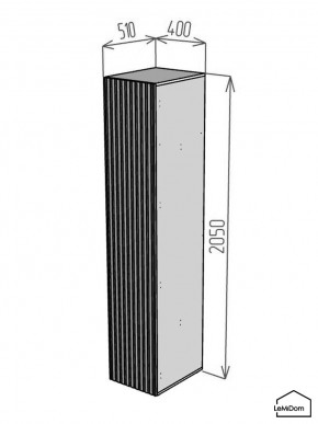 Шкаф Linnea MHR-1PO 2050х400х510 (Белый-М 11.1.1) в Магнитогорске - magnitogorsk.ok-mebel.com | фото 2
