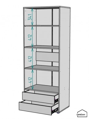 Шкаф Linnea MHR-2-4 2050х800х510 (Белый-М 11.1.2) в Магнитогорске - magnitogorsk.ok-mebel.com | фото 3
