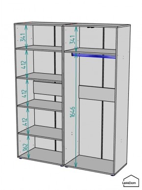 Шкаф Linnea MHR-4PO-1 2050х1600х510 (Белый-М 11.1.2) в Магнитогорске - magnitogorsk.ok-mebel.com | фото 3
