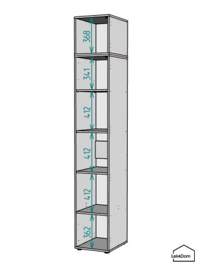 Шкаф с антресолью Linnea MHR-1A-2 2450х400х510 (Белый-М 11.1.1) в Магнитогорске - magnitogorsk.ok-mebel.com | фото 3