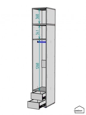 Шкаф с антресолью Linnea MHR-1A-3 2450х400х510 (Белый-М 11.1.1) в Магнитогорске - magnitogorsk.ok-mebel.com | фото 3