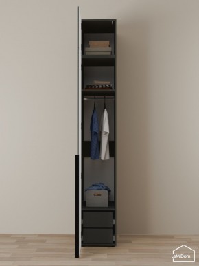 Шкаф с антресолью Linnea MHR-1A-3 2450х400х510 (Графит-М 11.1.25) в Магнитогорске - magnitogorsk.ok-mebel.com | фото 6