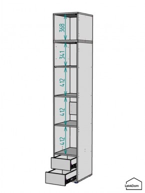 Шкаф с антресолью Linnea MHR-1A-4 2450х400х510 (Белый-М 11.1.1) в Магнитогорске - magnitogorsk.ok-mebel.com | фото 3