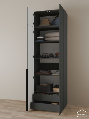 Шкаф с антресолью Linnea MHR-2A-3 2450х800х510 (Графит-М 11.1.25) в Магнитогорске - magnitogorsk.ok-mebel.com | фото 6