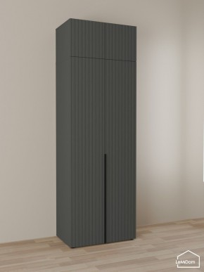 Шкаф с антресолью Linnea MHR-2A-4 2450х800х510 (Графит-М 11.1.25) в Магнитогорске - magnitogorsk.ok-mebel.com | фото