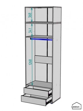 Шкаф с антресолью Linnea MHR-2POA-3 2450х800х510 (Белый-М 11.1.1) в Магнитогорске - magnitogorsk.ok-mebel.com | фото 3