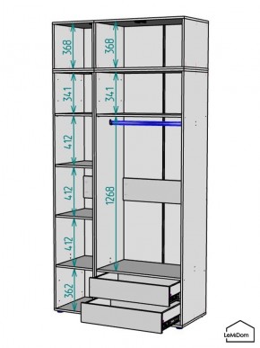 Шкаф с антресолью Linnea MHR-3POA-2 2450х1200х510 (Белый-М 11.1.1) в Магнитогорске - magnitogorsk.ok-mebel.com | фото 3