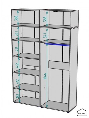 Шкаф с антресолью Linnea MHR-4POA-1 2450х1600х510 (Белый-М 11.1.2) в Магнитогорске - magnitogorsk.ok-mebel.com | фото 3