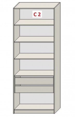 Шкаф СТАНДАРТ С1 без ящика серия "ГЕСТИЯ" (Бело-серый/Дуб Небраска натуральный ) 800*520*2300 в Магнитогорске - magnitogorsk.ok-mebel.com | фото 6