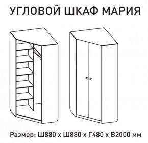 Шкаф угловой Мария 880*880 (ЛДСП 1 кат.) в Магнитогорске - magnitogorsk.ok-mebel.com | фото 2