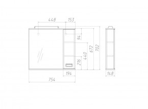 Шкаф-зеркало Cube 75 Эл. Правый Домино (DC5009HZ) в Магнитогорске - magnitogorsk.ok-mebel.com | фото 3