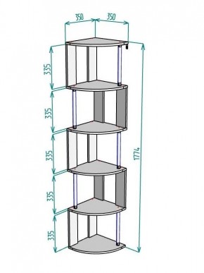 Стеллаж Maria S113-MA (Графит) в Магнитогорске - magnitogorsk.ok-mebel.com | фото 3