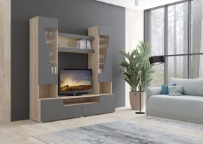 Стенка АНТАЛИЯ 2 (Сонома/Графит софт) в Магнитогорске - magnitogorsk.ok-mebel.com | фото 3