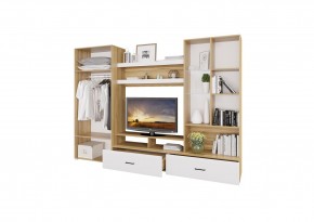 Стенка НЕНСИ 1 (Крафт золотой/Белый глянец) в Магнитогорске - magnitogorsk.ok-mebel.com | фото 2