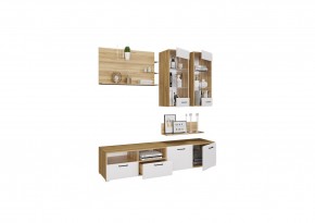Стенка НЕНСИ 3 (Крафт золотой/Белый глянец) в Магнитогорске - magnitogorsk.ok-mebel.com | фото 2