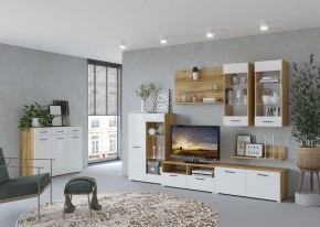Стенка НЕНСИ 3 (Крафт золотой/Белый глянец) в Магнитогорске - magnitogorsk.ok-mebel.com | фото 3