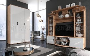 Стенка Виста (Белый глянец/Дуб крафт) в Магнитогорске - magnitogorsk.ok-mebel.com | фото 3