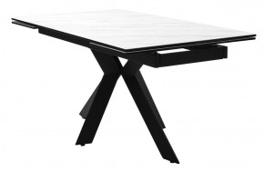 Стол BELLUNO 160 MARBLES KL-99 Белый мрамор матовый, итальянская керамика/ черный каркас, ®DISAUR в Магнитогорске - magnitogorsk.ok-mebel.com | фото 2