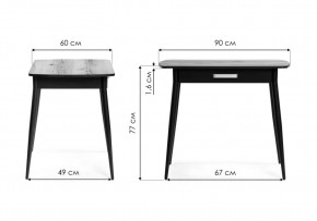 Стол деревянный Вики 90х60х77 делано / черный в Магнитогорске - magnitogorsk.ok-mebel.com | фото 2