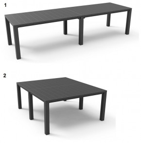 Стол раскладной Джули (Julie Double table 2 configurations) Графит в Магнитогорске - magnitogorsk.ok-mebel.com | фото 1