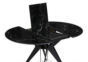 Стол стеклянный Рикла 110(150)х110х76 черный мрамор / черный в Магнитогорске - magnitogorsk.ok-mebel.com | фото 4
