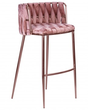 Стул барный DOBRIN EMMA ROSE GOLD, розовый велюр (VF-10) в Магнитогорске - magnitogorsk.ok-mebel.com | фото 2