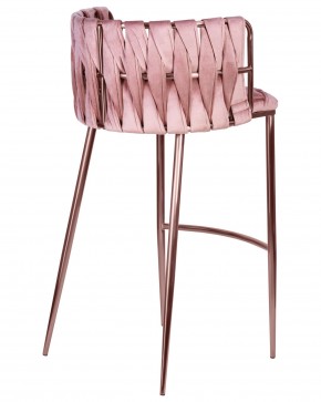 Стул барный DOBRIN EMMA ROSE GOLD, розовый велюр (VF-10) в Магнитогорске - magnitogorsk.ok-mebel.com | фото 4