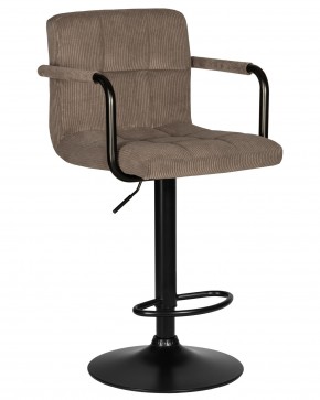 Стул барный DOBRIN KRUGER ARM BLACK, какао вельвет (LAR-E2041-05) в Магнитогорске - magnitogorsk.ok-mebel.com | фото