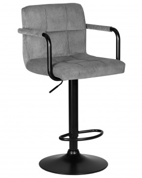 Стул барный DOBRIN KRUGER ARM BLACK, серый вельвет (LAR-E2041-25) в Магнитогорске - magnitogorsk.ok-mebel.com | фото