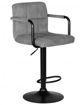 Стул барный DOBRIN KRUGER ARM BLACK, серый вельвет (LAR-E2041-25) в Магнитогорске - magnitogorsk.ok-mebel.com | фото 2