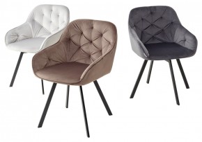 Стул GALE 360 град. поворот. BLUVEL-03 LIGHT GREY, велюр/ черный каркас, М-City в Магнитогорске - magnitogorsk.ok-mebel.com | фото 2