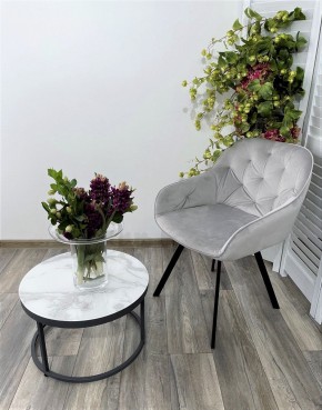 Стул GALE 360 град. поворот. BLUVEL-03 LIGHT GREY, велюр/ черный каркас, М-City в Магнитогорске - magnitogorsk.ok-mebel.com | фото 6