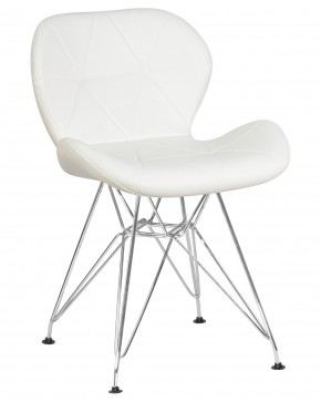 Стул обеденный DOBRIN BUTTERFLY CHROME, ножки хром, цвет белый в Магнитогорске - magnitogorsk.ok-mebel.com | фото