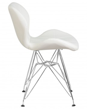 Стул обеденный DOBRIN BUTTERFLY CHROME, ножки хром, цвет белый в Магнитогорске - magnitogorsk.ok-mebel.com | фото 3