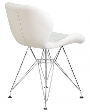 Стул обеденный DOBRIN BUTTERFLY CHROME, ножки хром, цвет белый в Магнитогорске - magnitogorsk.ok-mebel.com | фото 4