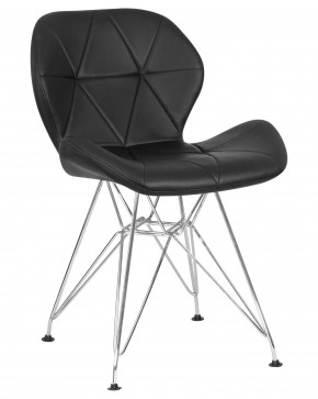 Стул обеденный DOBRIN BUTTERFLY CHROME, ножки хром, цвет чёрный в Магнитогорске - magnitogorsk.ok-mebel.com | фото