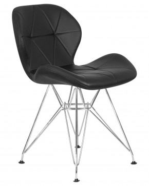 Стул обеденный DOBRIN BUTTERFLY CHROME, ножки хром, цвет чёрный в Магнитогорске - magnitogorsk.ok-mebel.com | фото 2