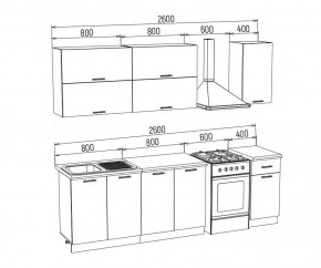 ТЕХНО-3 Кухонный гарнитур 2,0 м Компоновка №2 в Магнитогорске - magnitogorsk.ok-mebel.com | фото 2