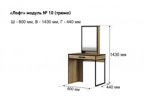 Трюмо "Лофт 10" в Магнитогорске - magnitogorsk.ok-mebel.com | фото 3